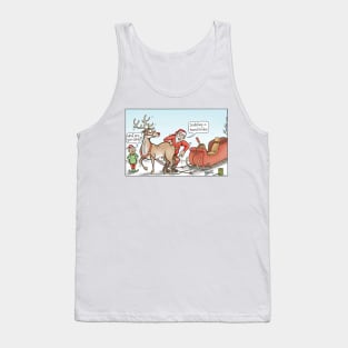 Santa installing a hand-brake. Tank Top